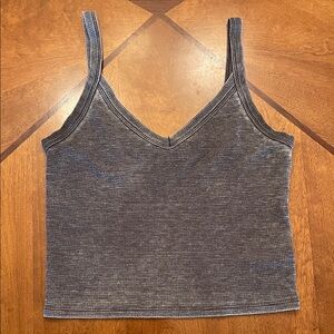 Gray Ribbed Women's Tank Top